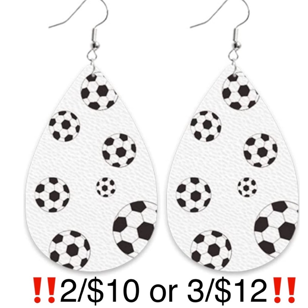 Faux Leather Soccer Ball Earrings